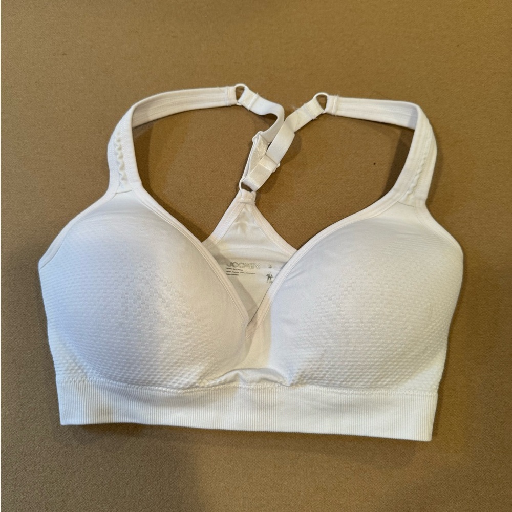 Jockey White Padded Workout Top - size small